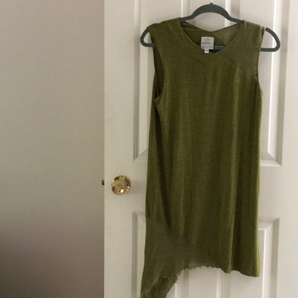 Asymmetrical Dress/ 2 tone fabric.